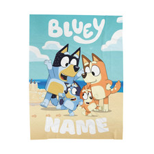 Personalized Bluey Cartoon Name Velveteen Plush Blanket Birthday Christmas Gift