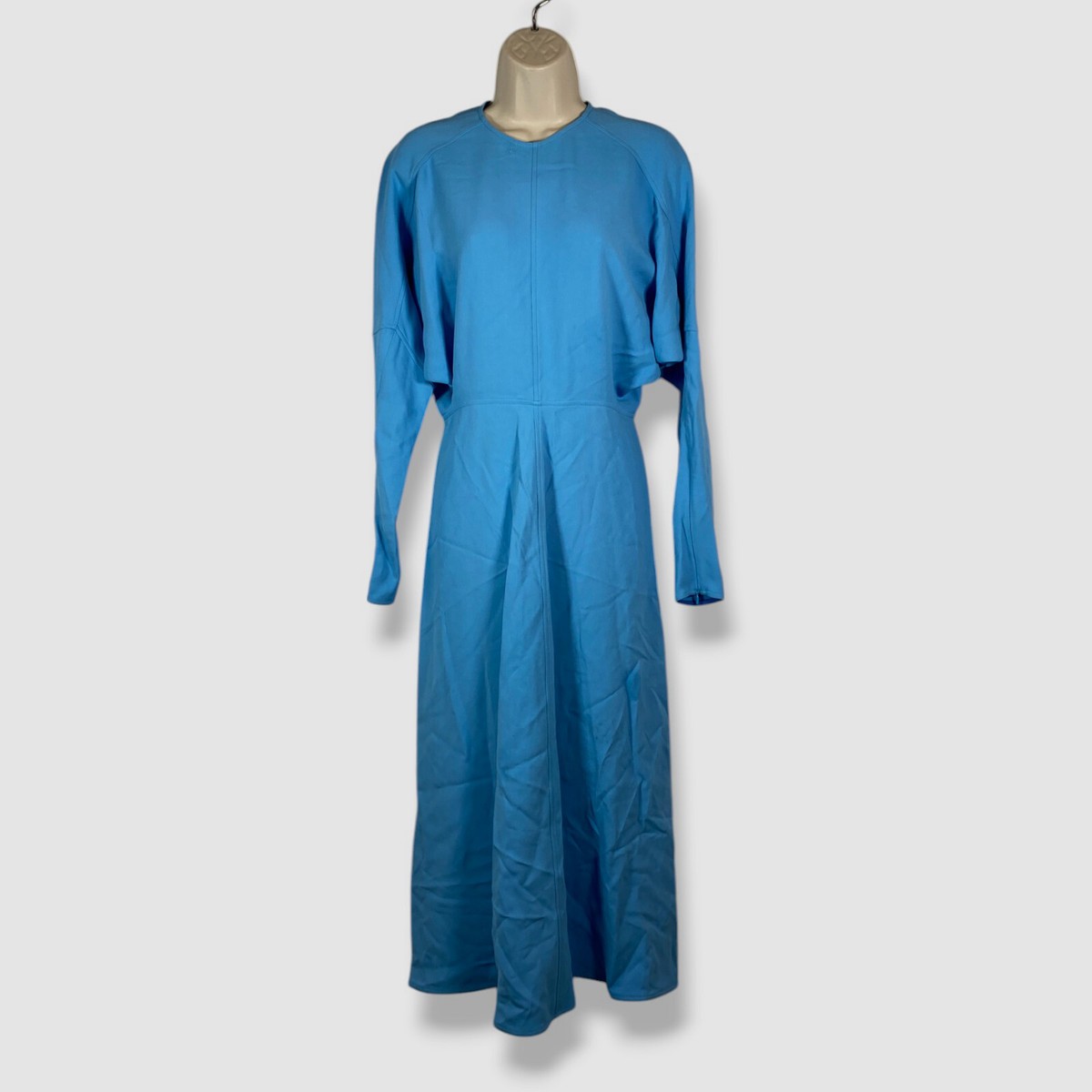 victoria beckham dress blue ZARA Baby Blue Satin Maxi Slip Dress UK M – Reliked main image 1