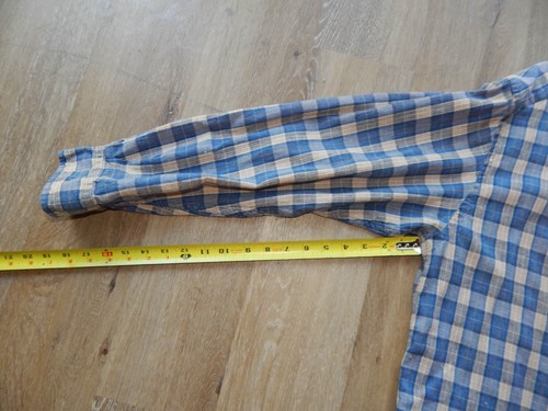BANDED Collar collarless nehru european shirt BIG SALE Men L large cotton linen - Picture 6 of 7