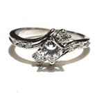 GIA 14k white gold .81ct VS1 H radiant princess diamond engagement ring 3.4g 6 — photo 1