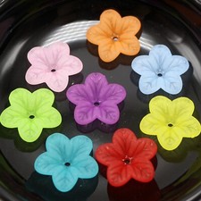 120 Mixed Color Frosted Acrylic Star Flower Bead Cap 18mm Jewelry Flower Making