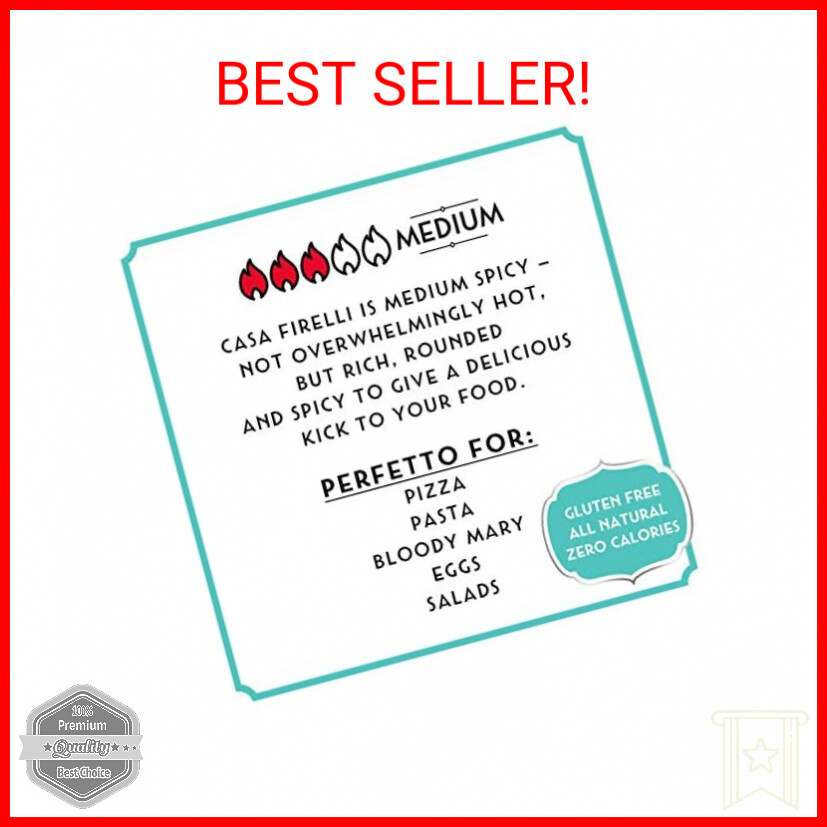 FIRELLI Italian Hot Sauce 5oz Bottle (Pack of 2) Perfect Kick for