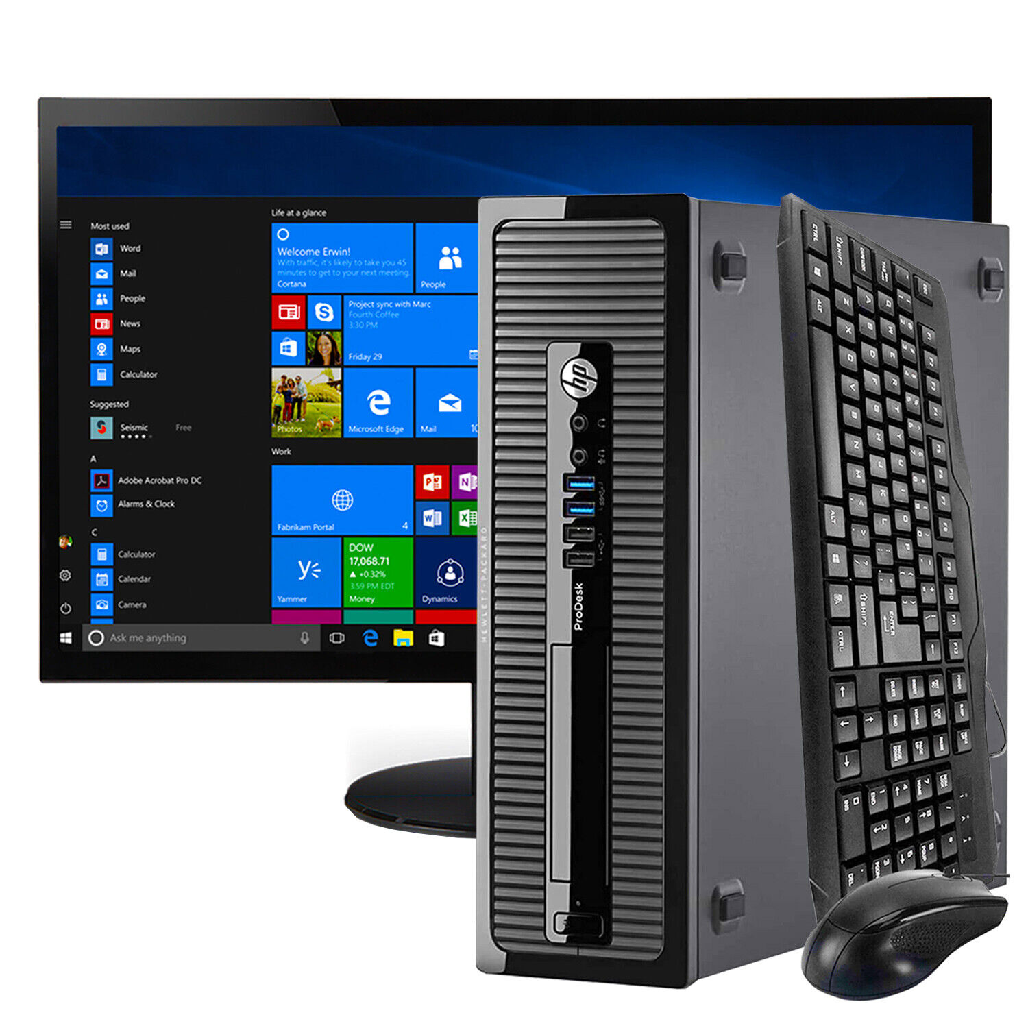 HP Office Desktop Computer up to 16GB 2TB 256GB SSD DVD Windows 10  Business PC eBay