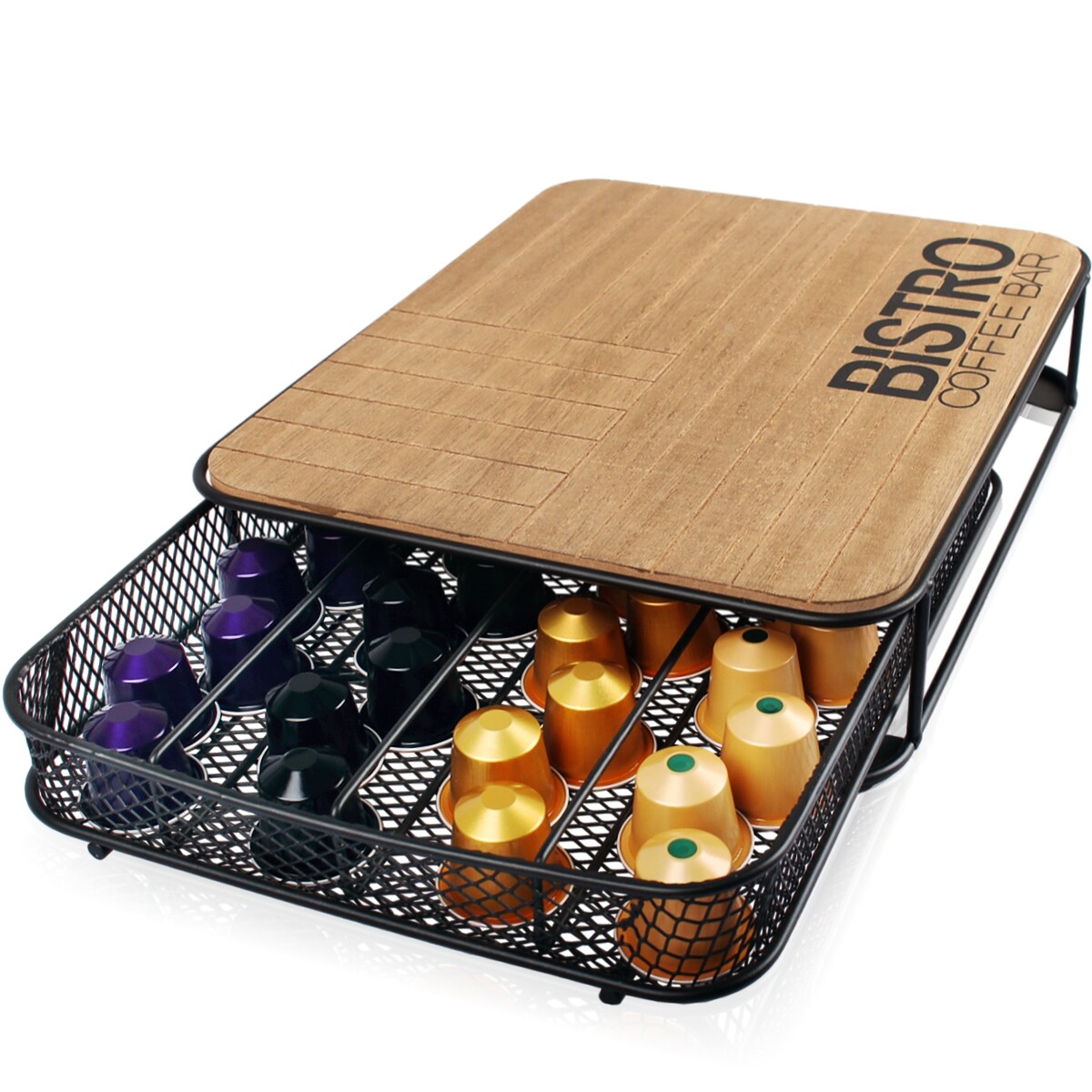 Kapselspender für 36 Kapseln Ständer Kaffeemaschine Schublade Kapsel Halter