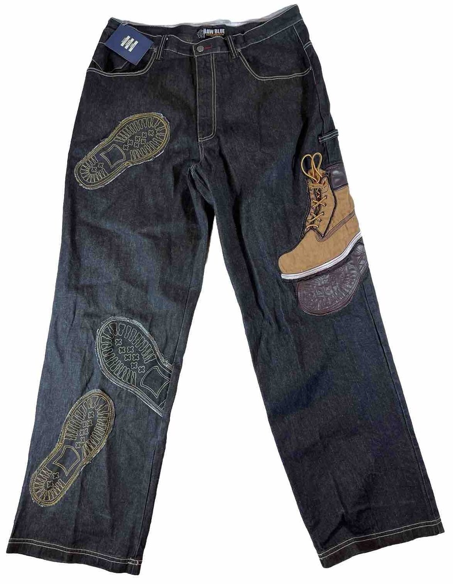 NWT Vintage Raw Blue Y2K Denim Boot Jean 38x33 JNCO Kikwear NWT Vintage Raw Blue Y2K Denim Boot Jean 38x33 JNCO Kikwear