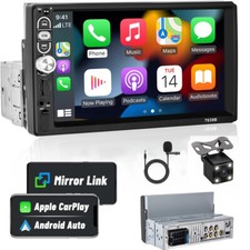7" Touch Screen Car Stereo Single 1Din Bluetooth Radio Apple/Android Carplay CAM