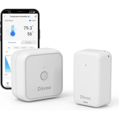 Diivoo Thermo Hygrometer WiFi Hub, WiFi Smart Thermometer, Feuchtigkeitssensor WG02