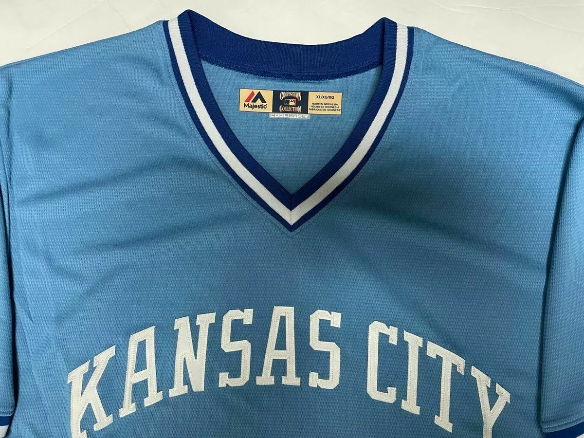 GEORGE BRETT KANSAS CITY ROYALS THROWBACK BLUE JERSEY PICK SIZE