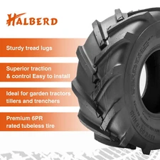 Halberd 15x6.00-6 Turf Lawn Mower Tire 4Ply 15x6x6 Large Lug Garden Tractor Tyre