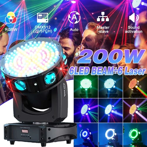 200W LED Moving Head RGBW Beam Laser Bühnenlicht DMX Lichteffekt DJ Disco Xmas - Bild 3 von 17