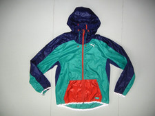 Puma Teal/red Nylon Color-block Faas Windbreaker Running Jacket Coat Women's M