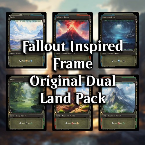 Fallout Inspired Frame MTG Dual Lands MTG - Alt Art Custom Game Cards - Picture 1 of 8