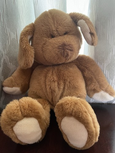 Peluche cane cucciolo 18" Commonwealth 1993 vintage raro marrone marrone marrone chiaro