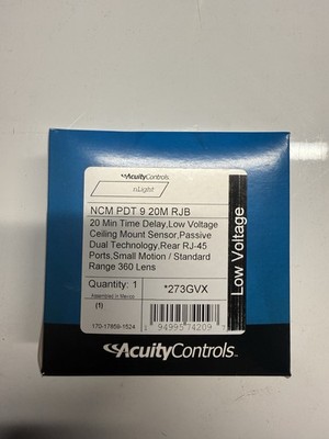 Acuity Controls nLight NCM PDT 9 20M RJB Low Voltage Ceiling Mount  Sensor-NEW!