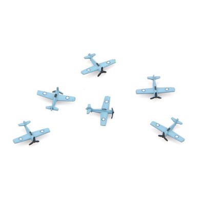 6pcs 1cm 1/1000 US Aircraft Carrier (F4F/SBD/TBD) Plane Model Collection