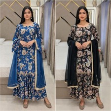 SALWAR KAMEEZ PAKISTANI INDIAN WEDDING PARTY WEAR DRESS BOLLYWOOD SUIT SHARARA
