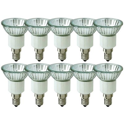 10 x näve Halogen Leuchtmittel PAR16 Reflektor 50W E14 klar JDR Alu Porzellan