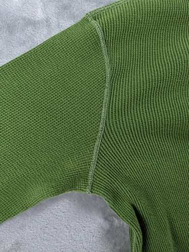 American Eagle Camicia Uomo Verde Medio Vestibilità Vintage Cialda Termica Y2K LEGGI - Foto 14 di 18