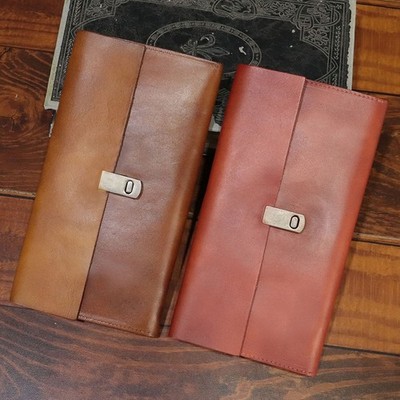 Genuine Leather Wallet Women Vintage Bifold Wallets Purse Money Clip Card Holder