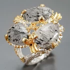 Jewelry gem Natural Rutilated Quartz Ring 925 Sterling Silver Size 9 /R474741