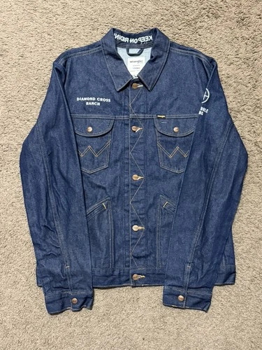 RARE Wrangler Diamond Cross Ranch Denim Jacket Limited Edition Western 124MJ XL image 2