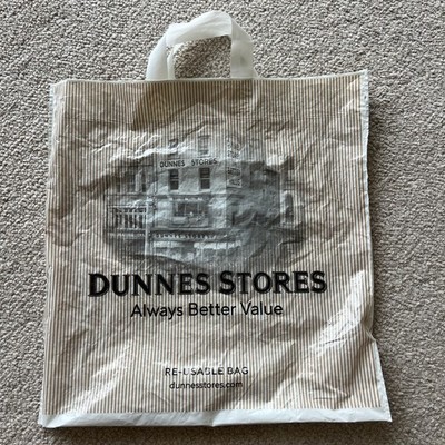 Dunnes Stores Dublin Ireland Re Usable plastic shopping tote bag 16x16.5''