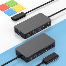 Triple Display Dual HDMI  VGA 12 in 1 Docking Station w Microsoft Surface Pro