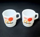 Vintage 1980's Fire-King McDONALD'S Milk Glass Coffee Mug Lot - Anchor Hocking