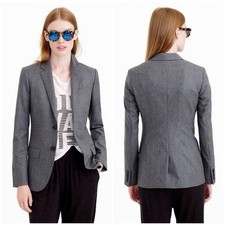J.Crew Women s Ludlow 2-Button Italian Wool Blazer Gray 00P Petite Suit Jacket