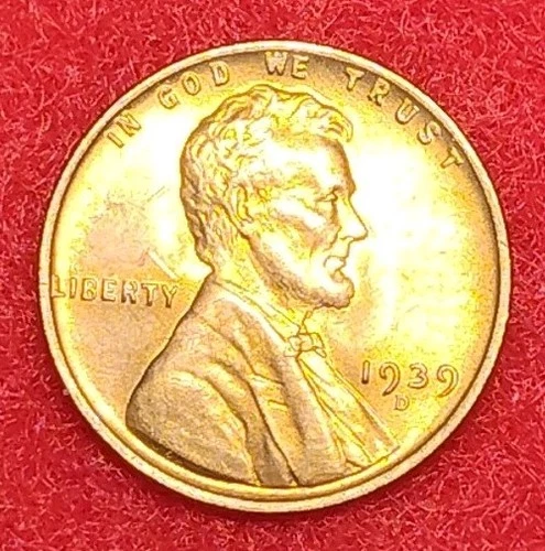 1939D Lincoln Cent / Gem Uncirculated Red / Low Shipping / Coin #L392