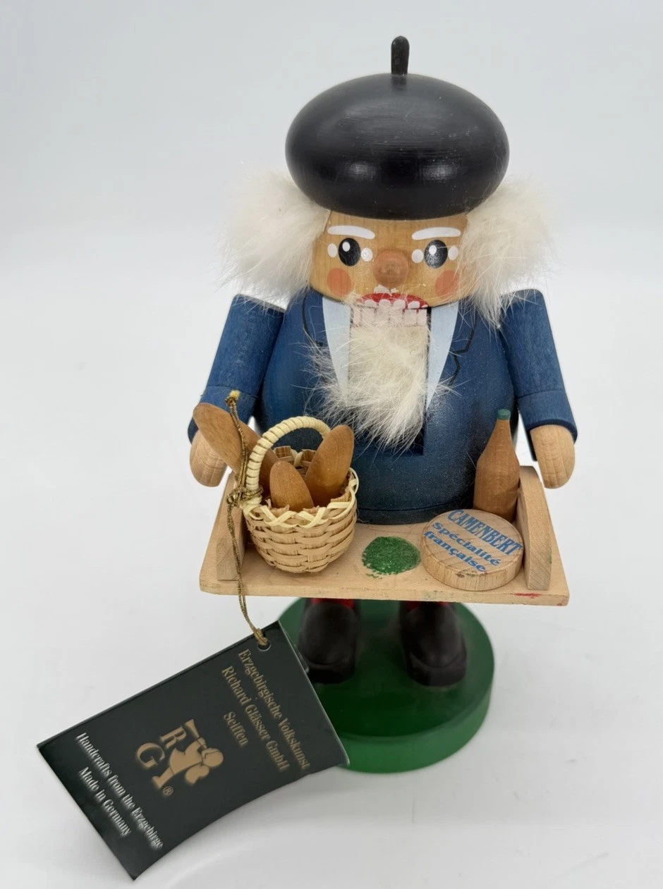 Vtg Wooden Nutcracker Richard Glasser Erzgebirgische Camenbert Frenchman RARE