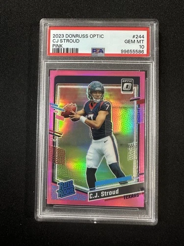 2023 Donruss Optic - Rated Rookie C.J. Stroud #244 Pink Prizm (RC) PSA 10