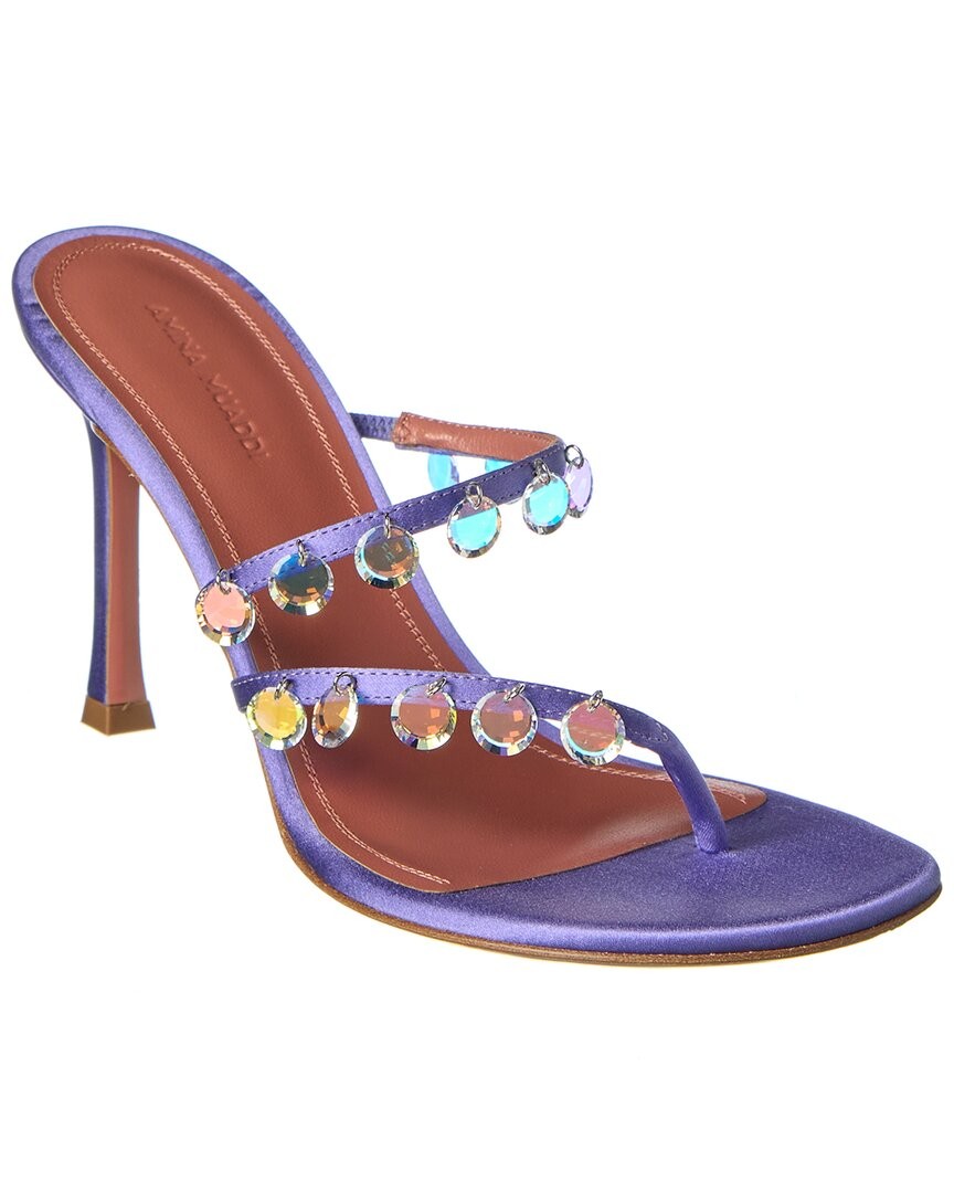 Amina Muaddi Tina Satin Sandal Womens Purple 36 99990₽