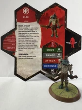 Orc Custom Heroscape Figure- Elak The Orc Miniature + Card - D&D Miniature