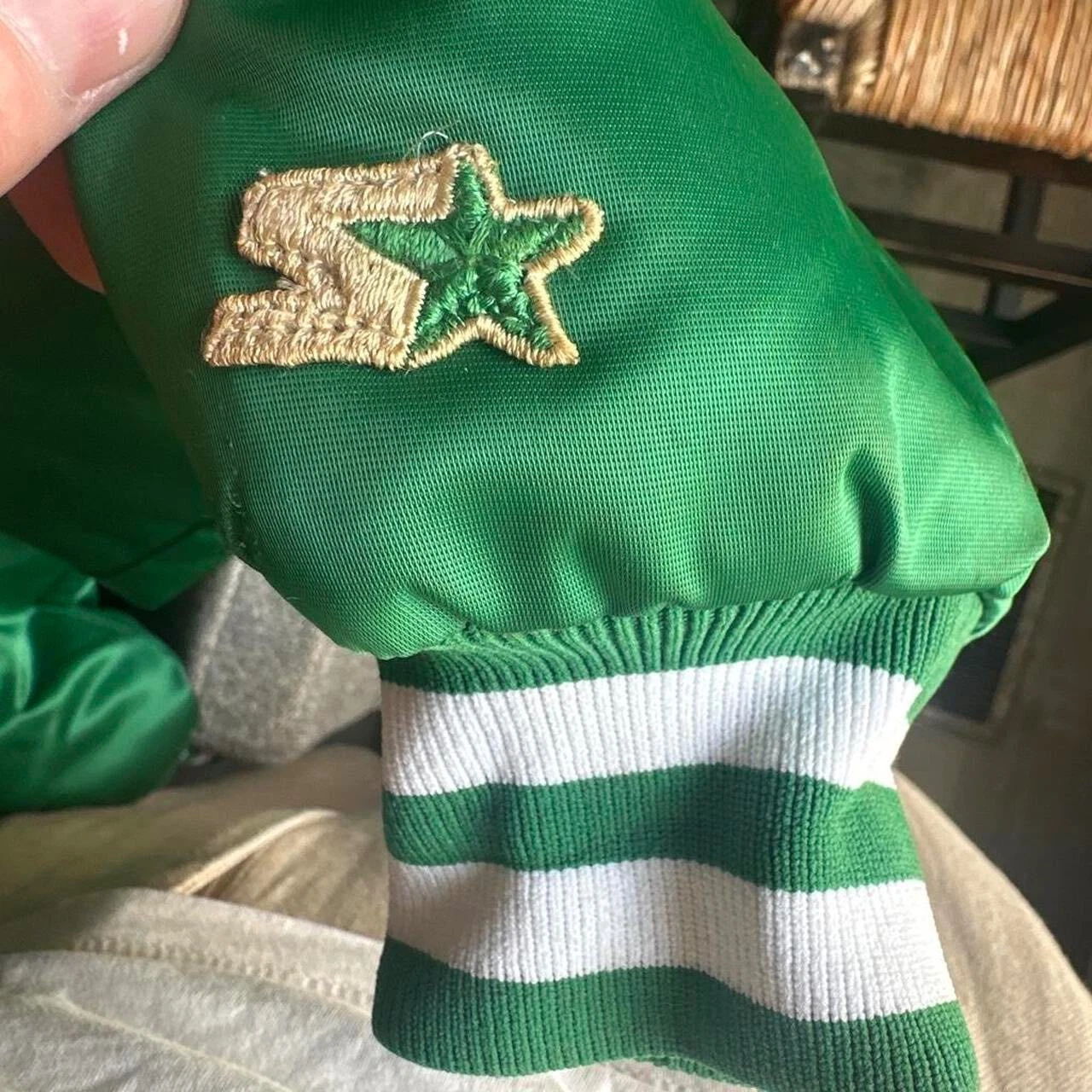 Vintage Starter Jacket Boston Celtics Satin Green NBA Basketball 90s Outerwear - product detail image 5