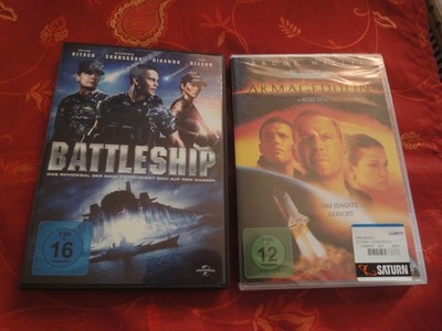 ARMAGEDDON BRUCE WILLIS(NEU/VERSIEGELT)+BATTLESHIP LIAM NEESON RHIANNA  2 X DVD!