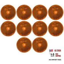 Class A 2" Round Reflector with Center Mounting Hole - 10x Amber