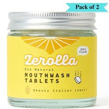 Zerolla Eco Natürliche Mundspültabletten Italienische Zitrone - 2er Pack (je 150 Tabs)