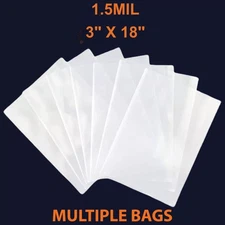 1.5Mil 3" X 18" | LDPE Clear Flat Poly Bags, Flexible & Durable | Multiple Bags