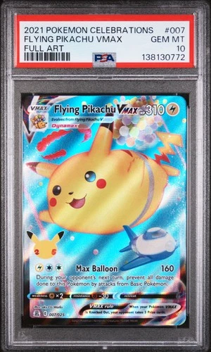 2021 POKEMON CELEBRATIONS #007 FULL ART/FLYING PIKACHU VMAX PSA 10