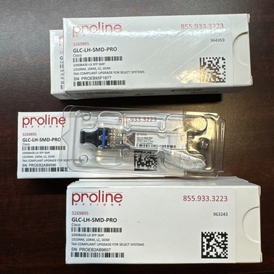 Lot of 5: Proline GLC-LH-SMD-PRO Transceiver Module 1000BASE-LH SFP SMF
