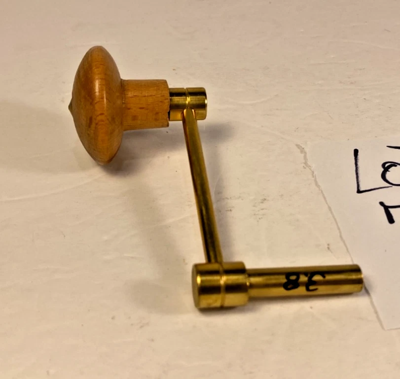 Tall Case/Longcase Grandfather Clock Winding Key Crank Marked 3.8 & 9 Lot #70 - Image 3 of 4