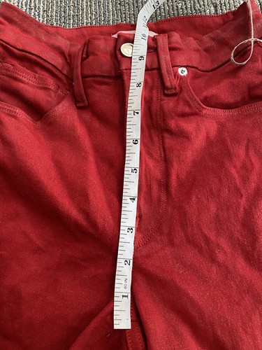 Good American Womens Red Waist Crop Waxed Denim Size 2/26 - Picture 4 of 12
