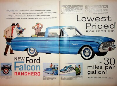 Original 1960 Ford Ad: Lowest Priced pickup Truck up to 30 miles per gallon!