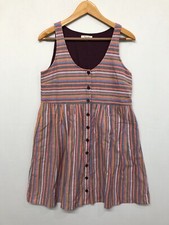 Madewell Women Sleeveless Mini Button Up Dress Size Small Striped Cotton M176 29