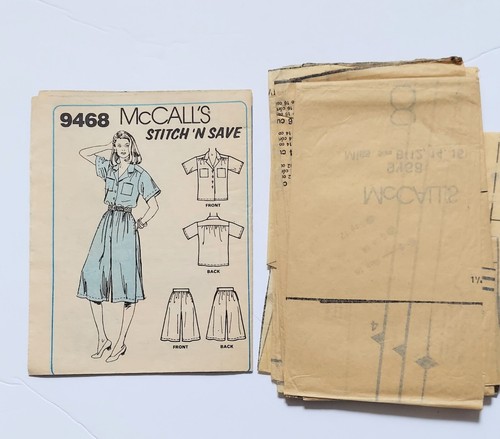 Stitch n Save By McCall's 9468 Misses Blouse Culottes Size B 12 14 16 Cut 1985 - Picture 4 of 5