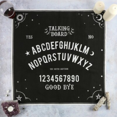 Ouija Brett Altartuch sprechend Gothic Wandbehang schwarz Magie Hexe Zauber Emo