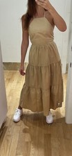 GAP Tie-Back Halter Maxi Dress Cotton Size 2 Tan