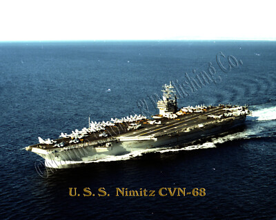 USS NIMITZ CVN-68  Personalized Navy Ship Photo on Canvas Print