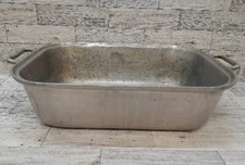 VTG RARE Cast Club Aluminum Rectangle Roasting Pan Roaster Large NO LID 17x12×4